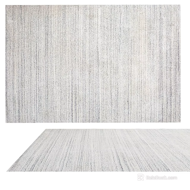 Modern Square Rug With Soft Neutral Color Vertical Striped Texture Design 3d model