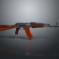 AK-47 Rifle with Wooden Stock and Metal Components Classic Tactical Design