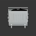 Stainless Steel Metal Trash Bin With Wheels And Black Spheres Inside