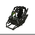 Futuristic Pilot Mechanical Vehicle With Biomechanical Control Panel And Seat Design