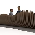 Curved Wooden Outdoor Bench with Stylish Design for Garden Patio Seating and Relaxation
