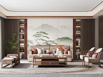 New Chinese Living Room 3d model