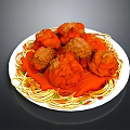 Delicious Spaghetti with Meatballs in Rich Tomato Sauce on White Plate