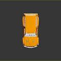 Orange Off Road Vehicle Model With Large Tires Silver Bumper And Red Interior