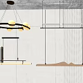 Modern lamp combination chandelier wall lamp chandelier group art 3d model