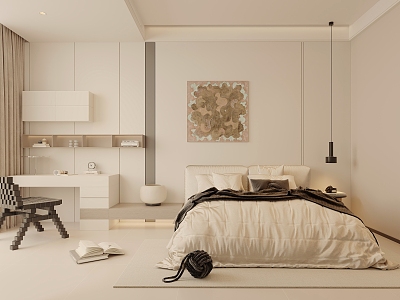 Modern Bedroom Cream Home Bedroom 3d model