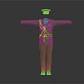 Green Military Uniform With Hat Shoulder Insignia Belt And Formal Tie Attire