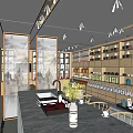 New Chinese Tea Shop Shelf Container Booth 3d model
