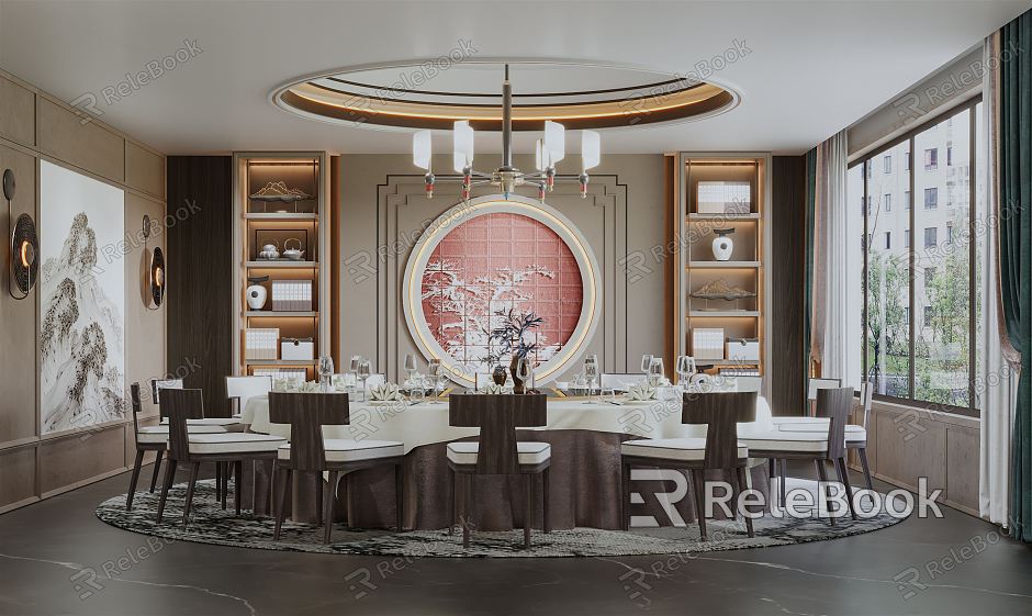 New Chinese Room Restaurant Room model