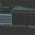 Modern Commercial Building With Glass Facade Retail Shops And Irregular Roof Design
