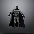 Detailed Batman Costume With Cape And Standing Pose On Gray Background