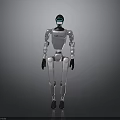 Standing Humanoid Robot Design With White Body And Black Limbs