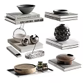 Stylish Books And Magazines Display With Stacked Volumes Decorative Vase And Wooden Tray