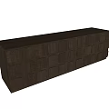 Modern Dark Wooden TV Stand With Square Panel Design And Sleek Structure 3d model