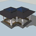 Modern Pavilion Double Pavilion 3d model