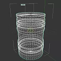 Industrial Equipment Rusty Metal Barrel With Green Glowing Stripes