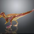 Detailed Colorful Dinosaur Model Featuring Red Yellow Spots and Standing Stance