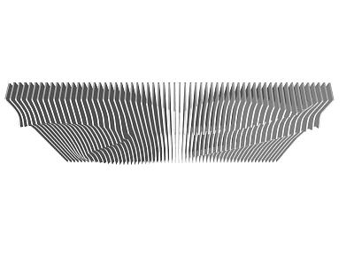 Modern Curved Stripe Ceiling Design with Black and White Pattern Details 3d model
