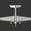 Vintage Airplane Model With Green Body Two Propellers White Tail And Black Background