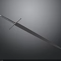 Silver Metallic Sword With Sharp Long Blade And Classic Hilt Design