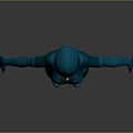 3D Rendered Female Superhero Character in Blue Costume Standing with Masked Face and Pose