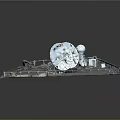 Mechanical Equipment With Circular Components On Long Textured Base
