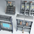 Industrial Mechanical Equipment With Metal Frame Pipe Components And Panel Parts