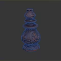 Red Ceramic Decorative Vase With Intricate Carved Patterns For Home Decor 3d model
