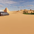Modern desert small oasis 3d model
