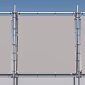 Industrial Scaffolding Structure With Metal Frames And Safety Panels For Construction