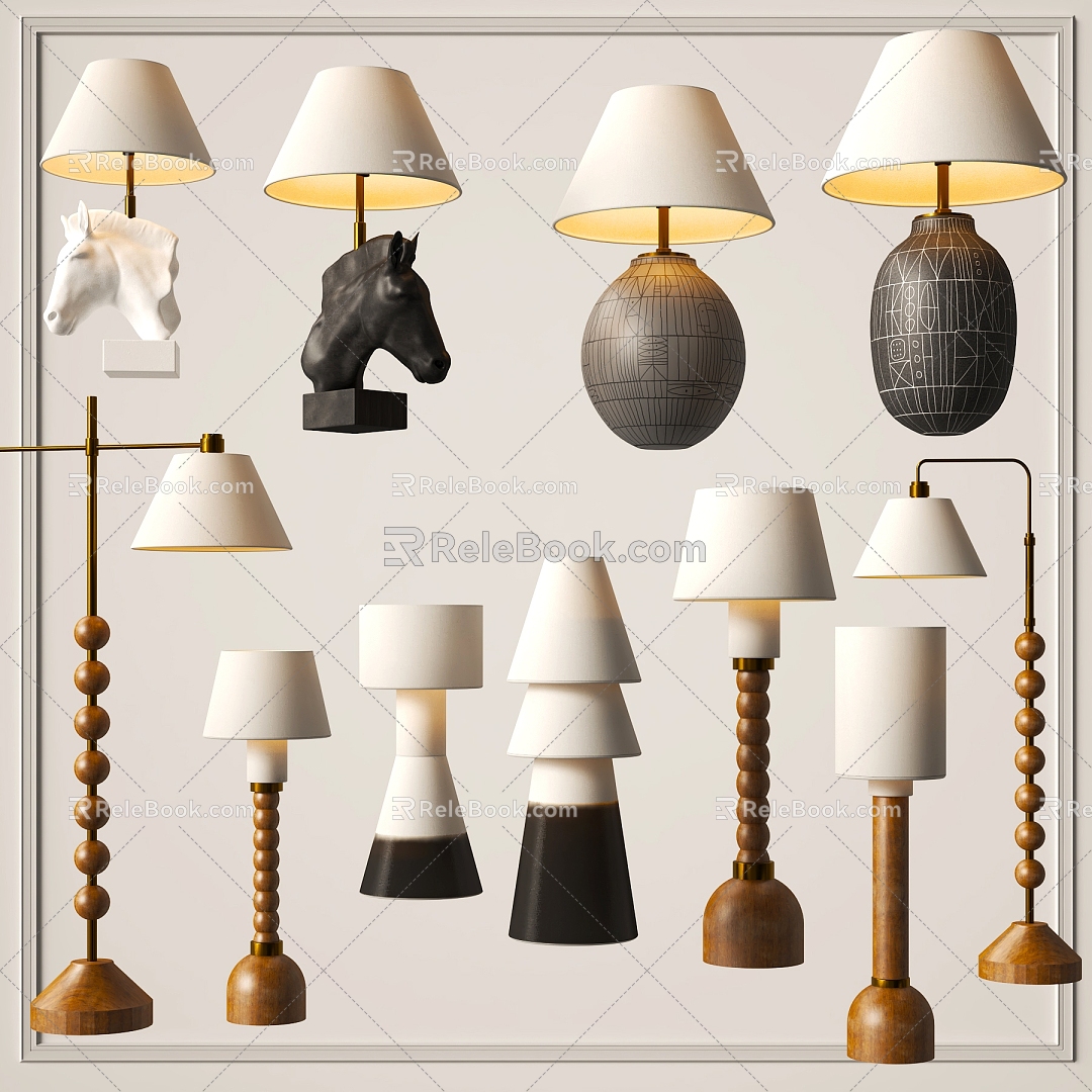 Modern floor lamp combination table lamp combination 3d model