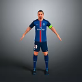Blue Football Jersey Featuring Emirates Logo Number 10 And Captain Armband