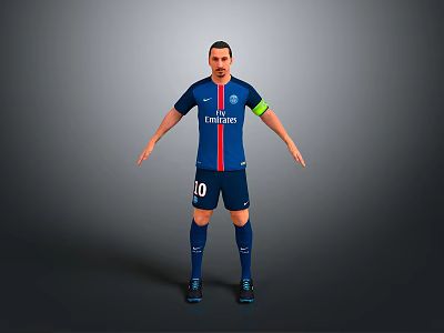 Realistic Style Football Player Football Clothes Shorts Socks Football Shoes Armband Nike Paris Saint-Germain Emirates Clothes Clothing 3d model
