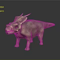 Realistic 3D Triceratops Dinosaur Model With Detailed Skin Texture And Horns