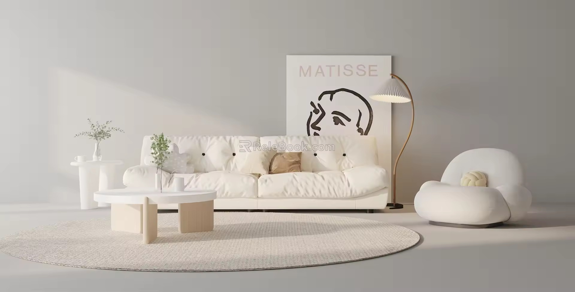 Modern Sofa Coffee Table Combination Sofa Combination 3d model