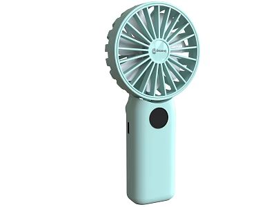 Light Blue Handheld Air Conditioner Fan Portable Rechargeable Personal Cooling Device 3d model