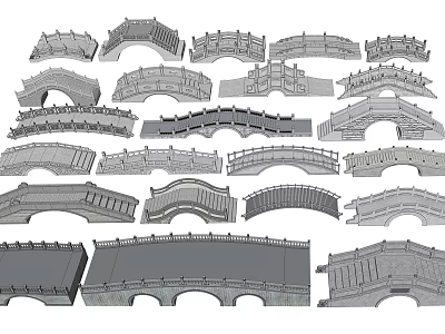 Various Landscape Bridge Design Models For Garden And Park Decoration 3d model