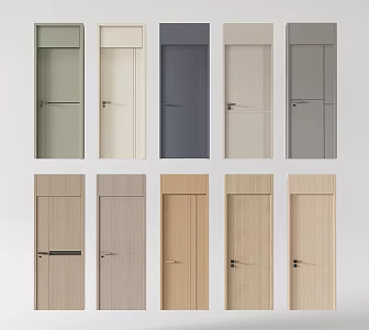 Modern interior door bedroom door swing door single door wooden handle door 3d model