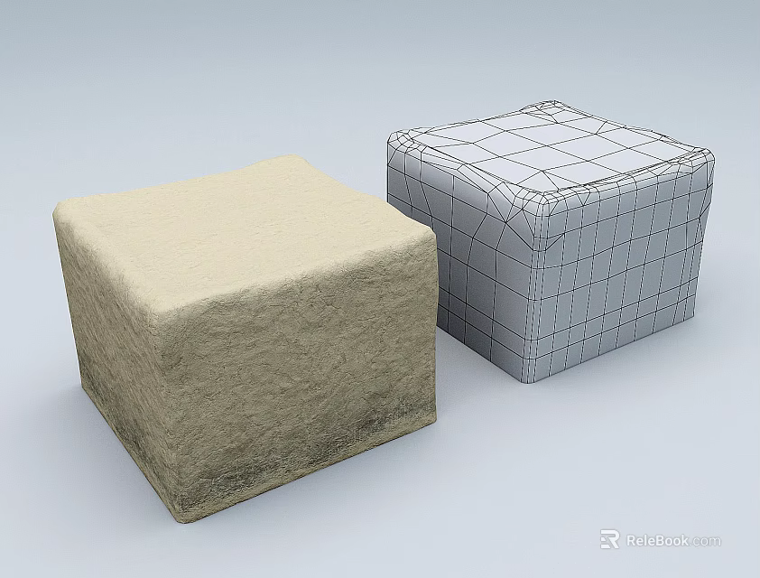 Building Exterior Wall Design With Beige Textured And Gray Grid Structure 3d model