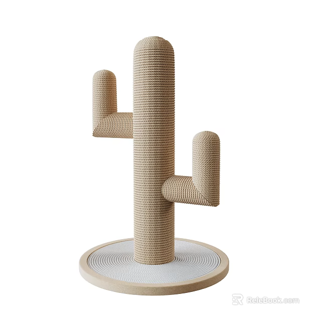 Cactus Shaped Cat Scratch Post For Pet Scratching And Play 3d model