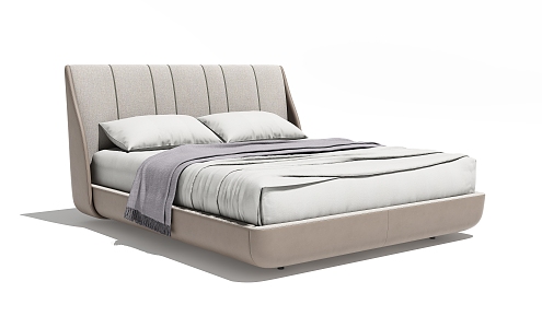 Minimalist double bed 3d model