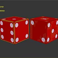 Two Red Dice With White Dots On Shiny Reflective Surface