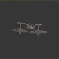 Detailed Model Airplanes Showcase With Gray Bodies And Orange Stripes