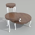 Functional Round Tables with Wooden Tops and White Legs Nested Design