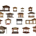 Various Traditional And Modern Wooden Pavilion Designs With Different Roof Shapes