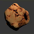 Natural Copper Colored Stone Exhibiting Irregular Shape Black Veins And Textured Surface