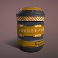 Yellow Black Fuel Storage Barrel Featuring Warning Stripes Digital Display Household Utility Container