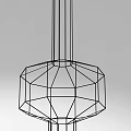 Three Modern Wireframe Chandeliers Showcasing Different Geometric Designs And Structures 3d model