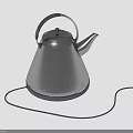 Sleek Metal Electric Kettle With Handle Base And Power Cord For Daily Use