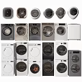 Modern Washing Machines Different Models Front Load Top Load Home Appliances 3d model